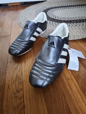 Adidas Gray Taekwondo Slip-On Sneakers with White Stripes